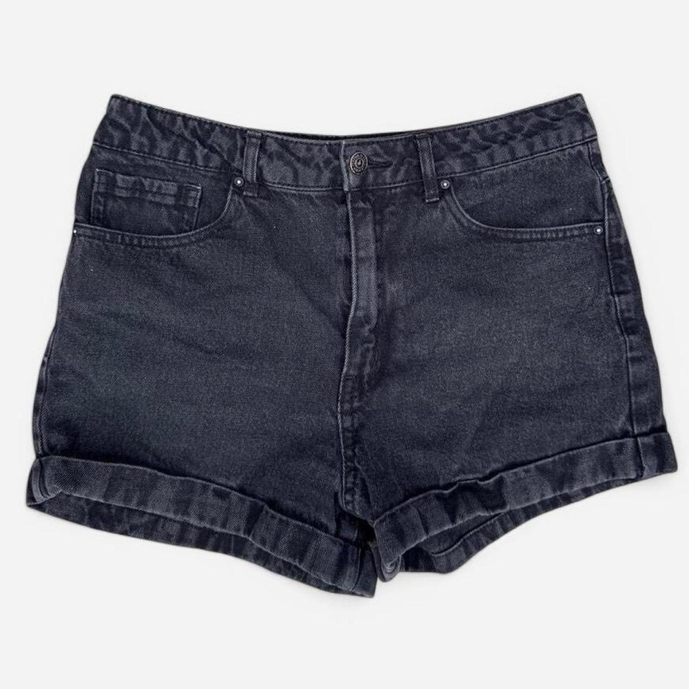 Forever 21 black denim Jean high waist shorts cuffed hem women’s size 28